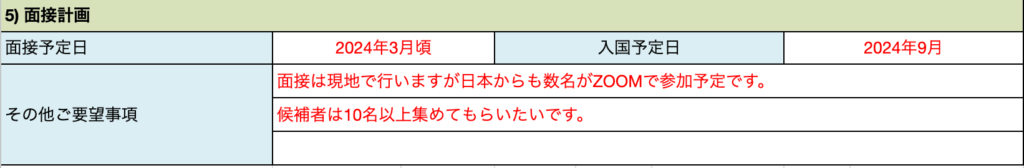 外国人インターンシップの募集｜面接計画